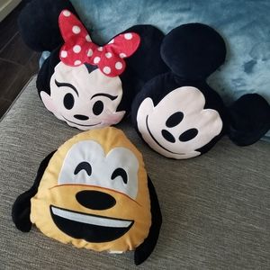 DISNEY EMOJI PILLOWS Minnie Mouse, Mickey Mouse, Pluto Kids Throw Pillows 11x11